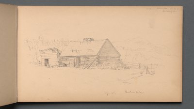 Schetsboek, pagina 14: "Berlijn valt 2 september". door Sanford Robinson Gifford