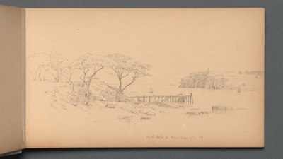 Schetsboek, pagina 20: Peaks Island, ME, 7 september, 1859 door Sanford Robinson Gifford