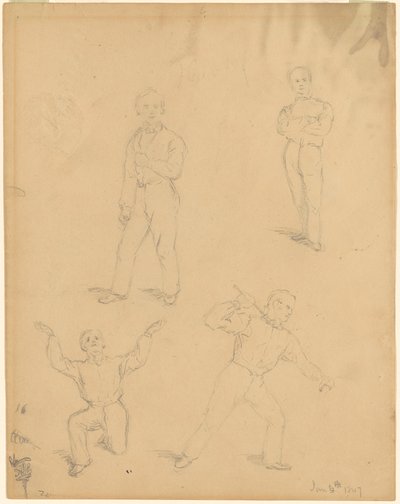 Studies van mannen door Sanford Robinson Gifford