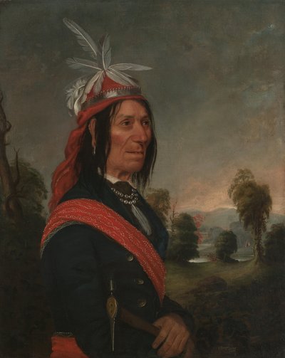 Portret van Ossahinta, opperhoofd van de Onondaga Natie door Sanford Thayer