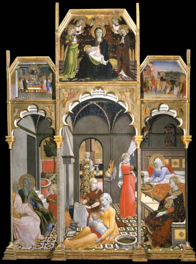 De Geboorte van de Maagd Scènes uit het Leven van de Maagd, 1437-1439 door Sano di Pietro