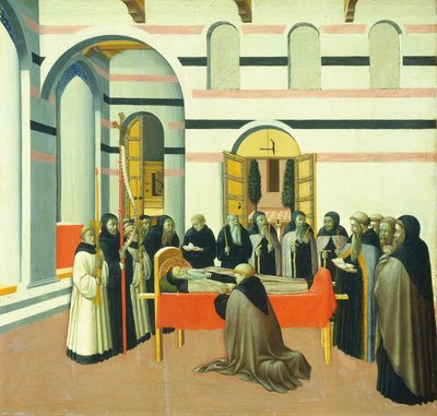 De Dood van Sint Antonius, c. 1430-1435 door Sano di Pietro