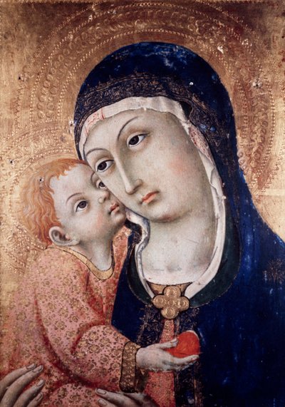 Madonna en Kind door Sano di also Ansano di Pietro di Mencio Pietro