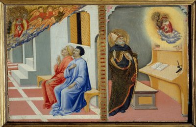 Sint Augustinus van Hippo (detail) door Sano di also Ansano di Pietro di Mencio Pietro