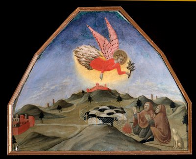 De aankondiging aan de herders door Sano di also Ansano di Pietro di Mencio Pietro