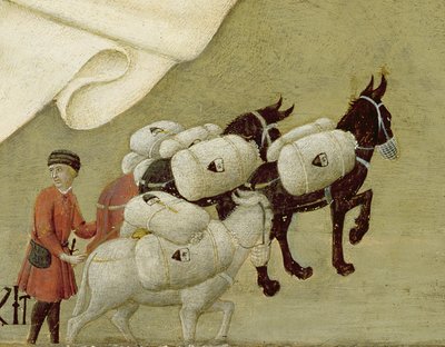 De Verschijning van de Maagd aan Paus Calixtus III (detail) door Sano di also Ansano di Pietro di Mencio Pietro