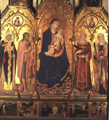 De Madonna en Kind door Sano di also Ansano di Pietro di Mencio Pietro