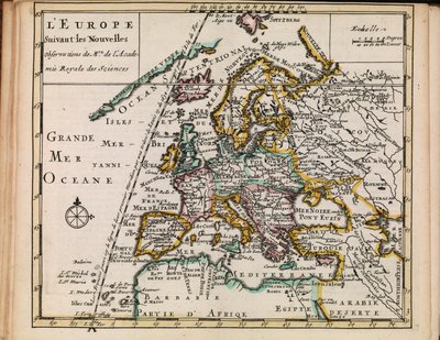 Kaart uit de kaartencollectie van de Nationale Bibliotheek. De kaart is uitgegeven in (1690-1708) en toont Europa door Sanson chez Mortier