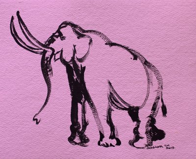 Abstracte roze olifant door Santhosh ch
