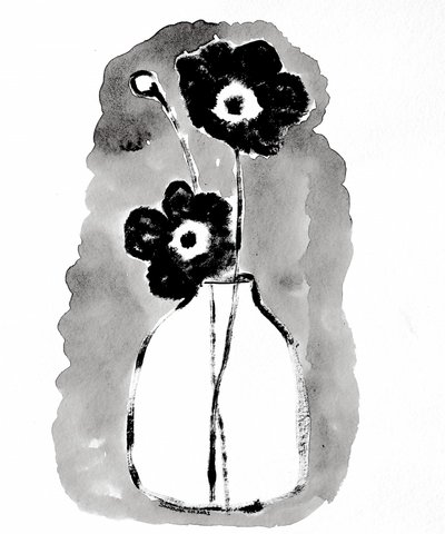 Donkere bloemen in een vaas door Santhosh ch