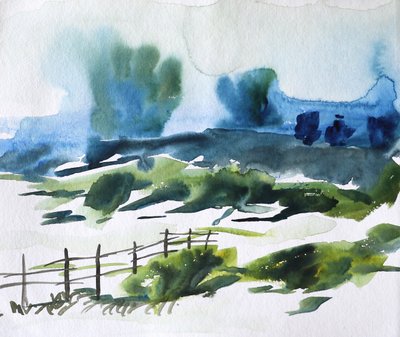 Mistig plattelandlandschap door Santhosh ch