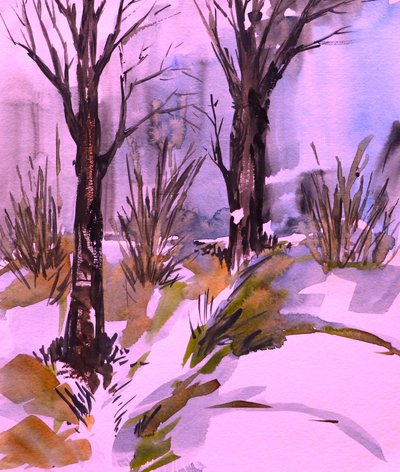 Roze winterbos door Santhosh ch