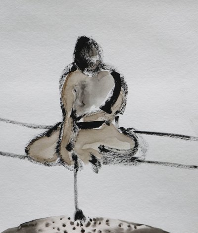 Schets van een samoerai in meditatie door Santhosh ch