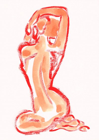Studie naar een sensuele rode figuur door Santhosh ch