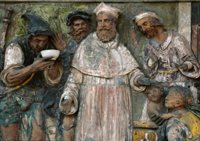 De Zeven Werken van Barmhartigheid, geef een dorstige te drinken door Santi Buglioni