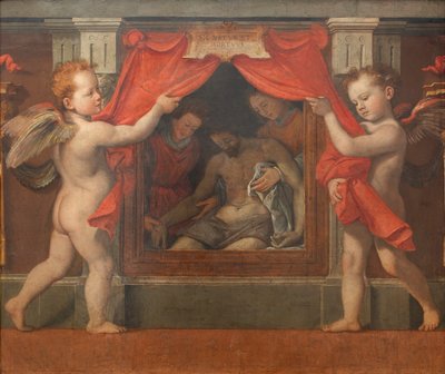 Pietà met twee cherubijnen, ca. 1576 door Santi di Tito
