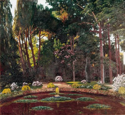 Art Nouveau "De Tuin" (Arbucies). Schilderij door Santiago Rusinol y (i) Prats (1861-1931) Eind 19e eeuw El Vendrell. Huis-Museum Pau Casals. door Santiago Rusinol i Prats