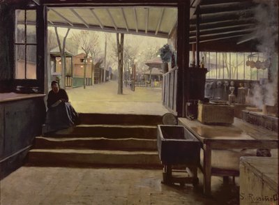 De keuken of het laboratorium van de Moulin de la Galette, Parijs door Santiago Rusinol i Prats