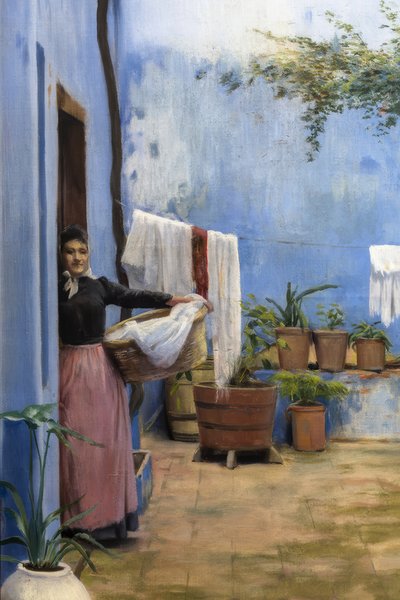 De blauwe patio door Santiago Rusiñol