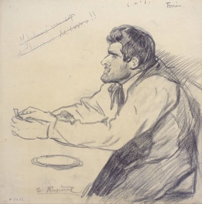 Portret van Pere Ferran door Santiago Rusiñol