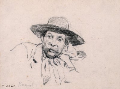 Studie van een mannenhoofd door Santiago Rusiñol