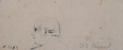 Studie van een mannelijk hoofd door Santiago Rusiñol