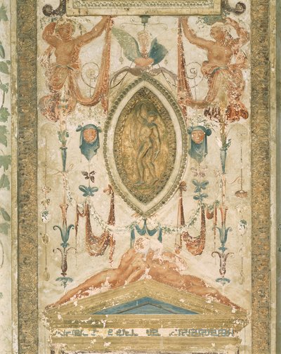 Pilaster met groteske decoratie door Sanzio of Urbino (workshop) Raphael
