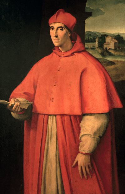 Portret van Kardinaal Alessandro Farnese, toekomstige Paus Paulus III door Sanzio of Urbino (workshop) Raphael