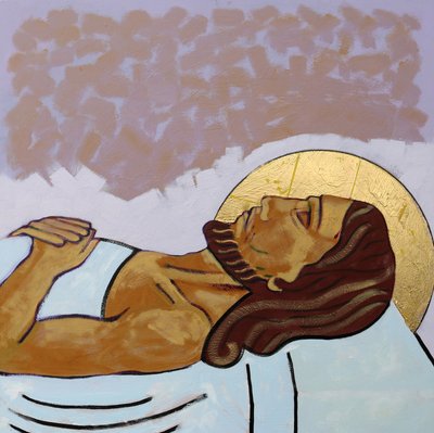 Jezus wordt in het graf gelegd door Sara Hayward