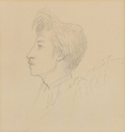 Portret van W. Graham Robertson, ongedateerd (grafiet op papier) door Sarah Bernhardt