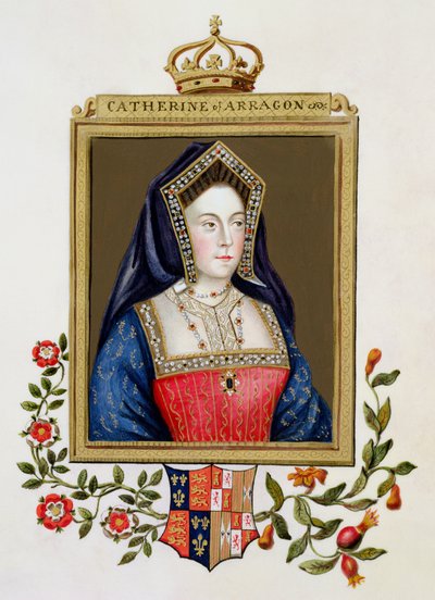 Portret van Catherine van Aragon (1485-1536) 1e koningin van Hendrik VIII uit 