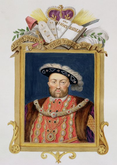 Portret van Hendrik VIII (1491-1547) als verdediger van het geloof uit 
