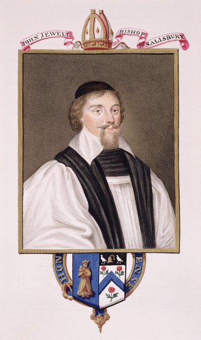 Portret van John Jewel (1522-71) Bisschop van Salisbury uit 