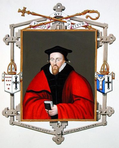 Portret van John Whitgift, aartsbisschop van Canterbury uit 
