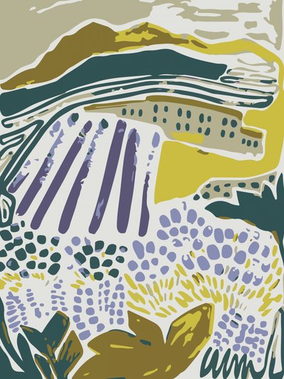 Lavendelvelden op het platteland door Sarah Fitzgerald