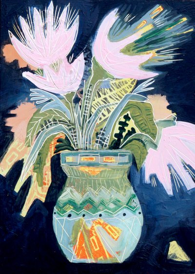 Levendige abstracte bloemen door Sarah Fitzgerald