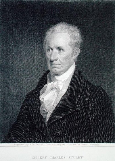 Gilbert Charles Stuart (1755-1828), gegraveerd door Asher Brown Durand (1796-1886) naar een origineel miniatuur door Sarah Goodridge