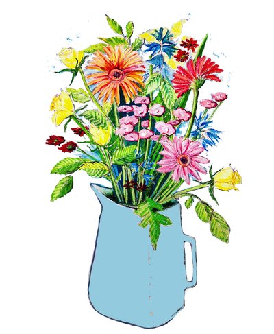 Blauwe kan door Sarah Thompson Engels