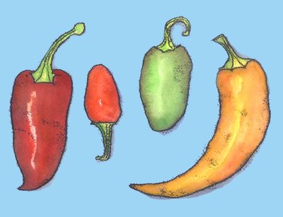 Chilipepers door Sarah Thompson Engels