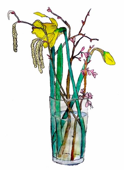 Narcissen en katjes door Sarah Thompson Engels