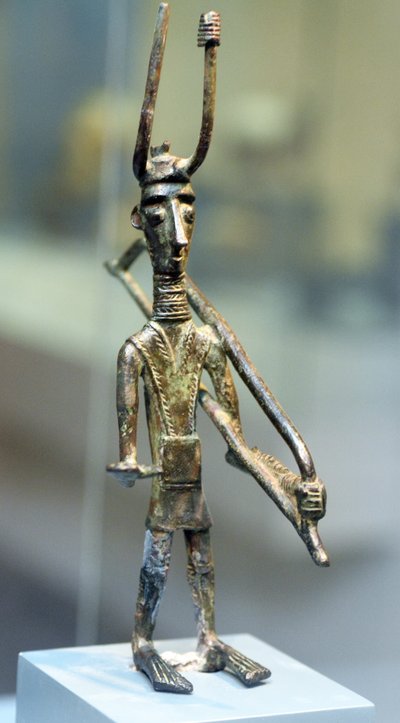 Bronzen figuurtje van een krijger, ca. 1800-1200 v.Chr. door Sardinia Nuragic Civilization