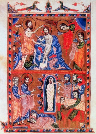 Doop van Jezus en de Opwekking van Lazarus, 1336 door Sargis Pidsak
