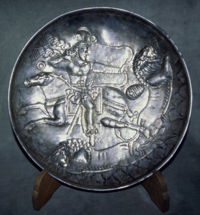 Schaal met Koning Ardashir II, uit Sari, Mazandaran door Sasanian School