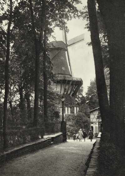 Potsdam, Historische Windmolen in Sanssouci (zwart-wit foto) door Sasha Stone
