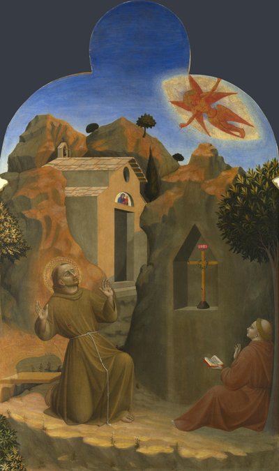 De Stigmatisatie van Sint Franciscus (detail) door Sassetta