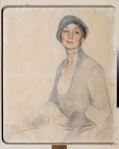 Portret van Madame Drobotova door Savelij Abramovich Sorin