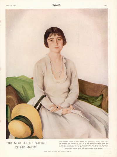Portret van Hare Majesteit Koningin Elizabeth (1900-2002) uit 