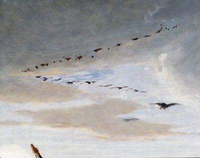 Vogels in V-formatie, detail van De Triomf van Marius door Saverio Altamura