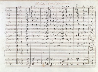 Eerste pagina van de prelude van de opera Il bravo door Mercadante (1842) door Saverio Mercadante