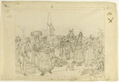 Marktscène door Saverio della Gatta